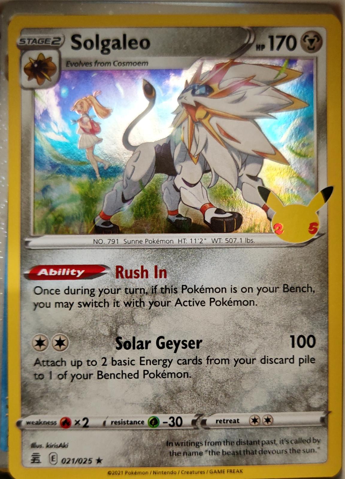Solgaleo - 021/025 - Holo - CELEBRATIONS - Pokemon - Rare | AA06-41