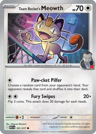 Team Rocket's Meowth - 161/217 - - ASCENDED HEROES - Pokemon - Common | AA03-31