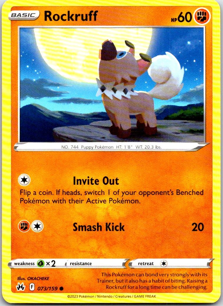 Rockruff - 073/159 - - CROWN ZENITH - Pokemon - Common | AA104-50