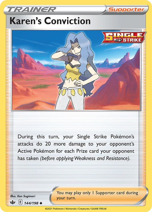 Karen's Conviction - 144/198 - - CHILLING REIGN - Pokemon - Uncommon | AA60-11
