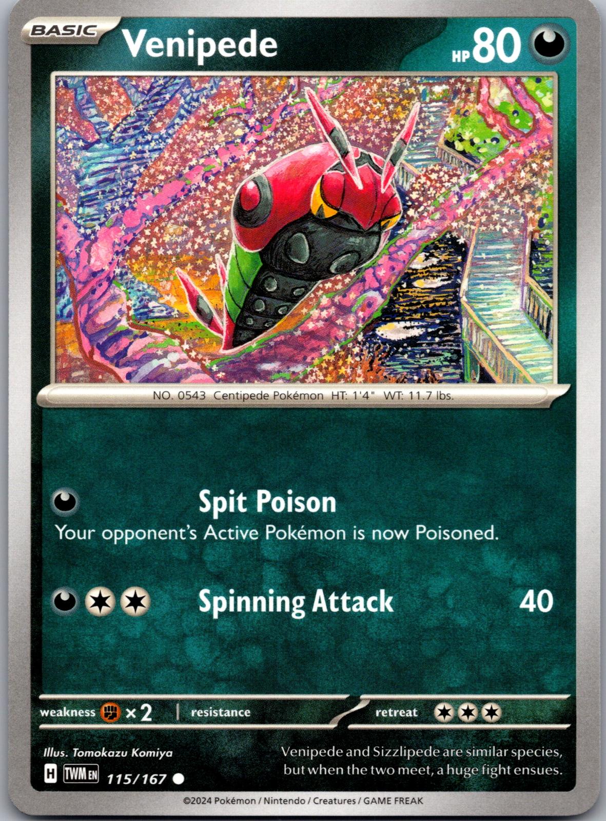 Venipede - 115/167 - - TWILIGHT MASQUERADE - Pokemon - Common | AA87-8