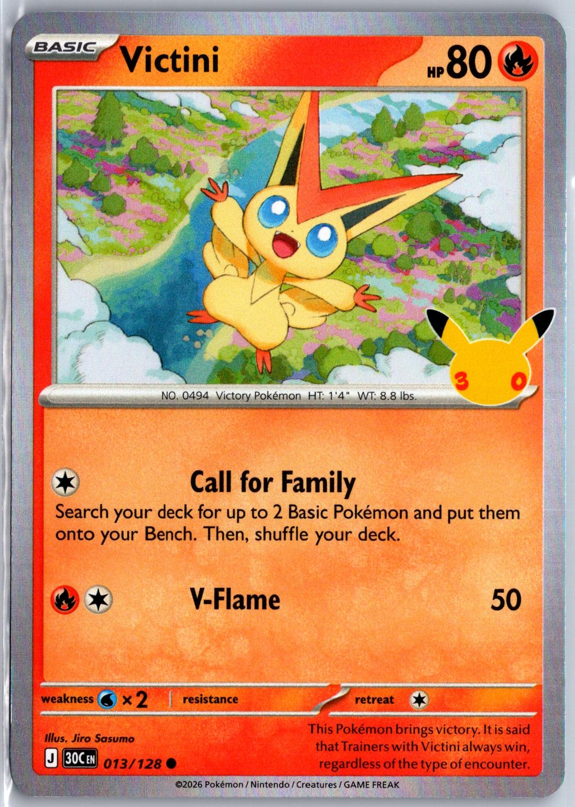 Victini - 013/128 - Holo - ME: 30TH CELEBRATION - Pokemon - Common | AA97-23