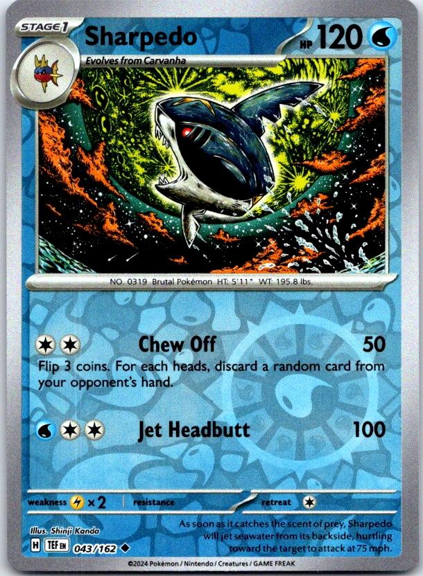 Sharpedo - 043/162 - Reverse Holo - TEMPORAL FORCES - Pokemon - | AC11-13