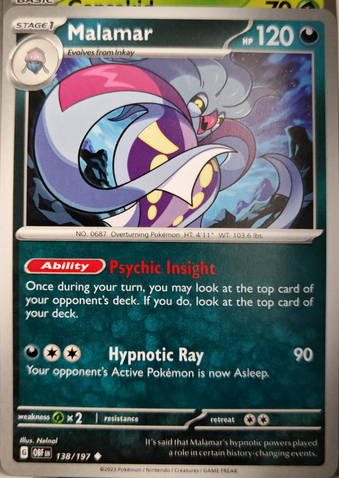 Malamar - 138/197 - - OBSIDIAN FLAMES - Pokemon - Uncommon | AA05-91