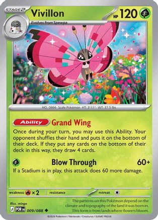 Vivillon - 009/088 - - PERFECT ORDER - Pokemon - Uncommon | AA02-78