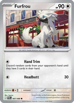 Furfrou - 067/088 - - PERFECT ORDER - Pokemon - Common | AA05-9