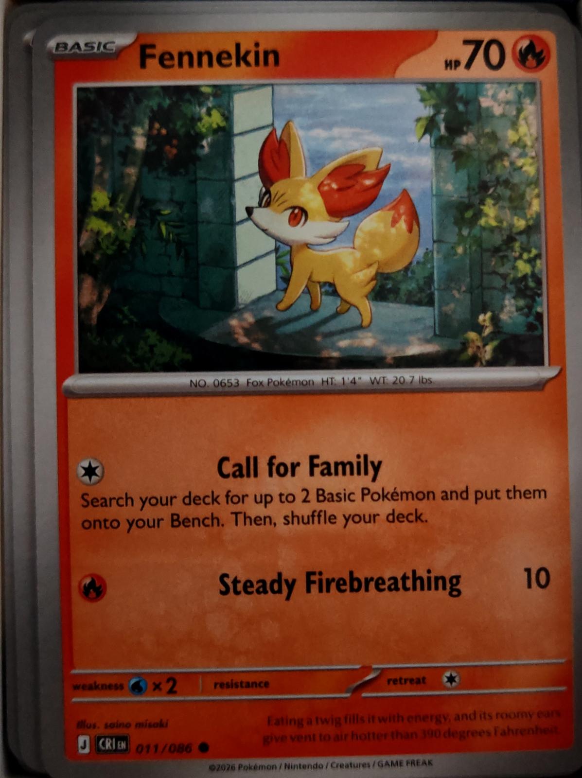 Fennekin - 011/086 - - CHAOS RISING - Pokemon - Common | AA43-54