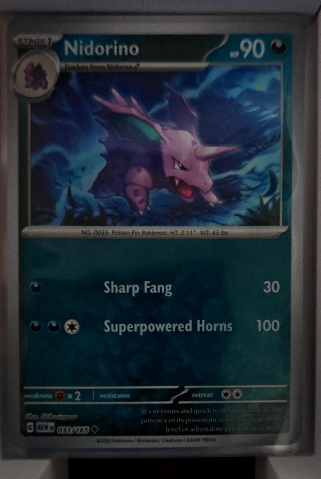 Nidorino - 033/165 - Reverse Holo - 151 - Pokemon - Uncommon | AA62-17