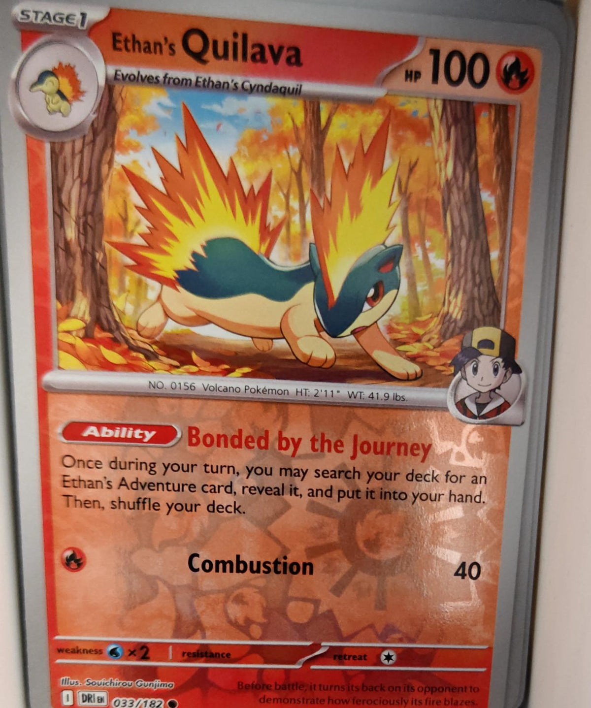 Ethan's Quilava - 033/182 - Reverse Holo - DESTINED RIVALS - Pokemon - | AA31-39