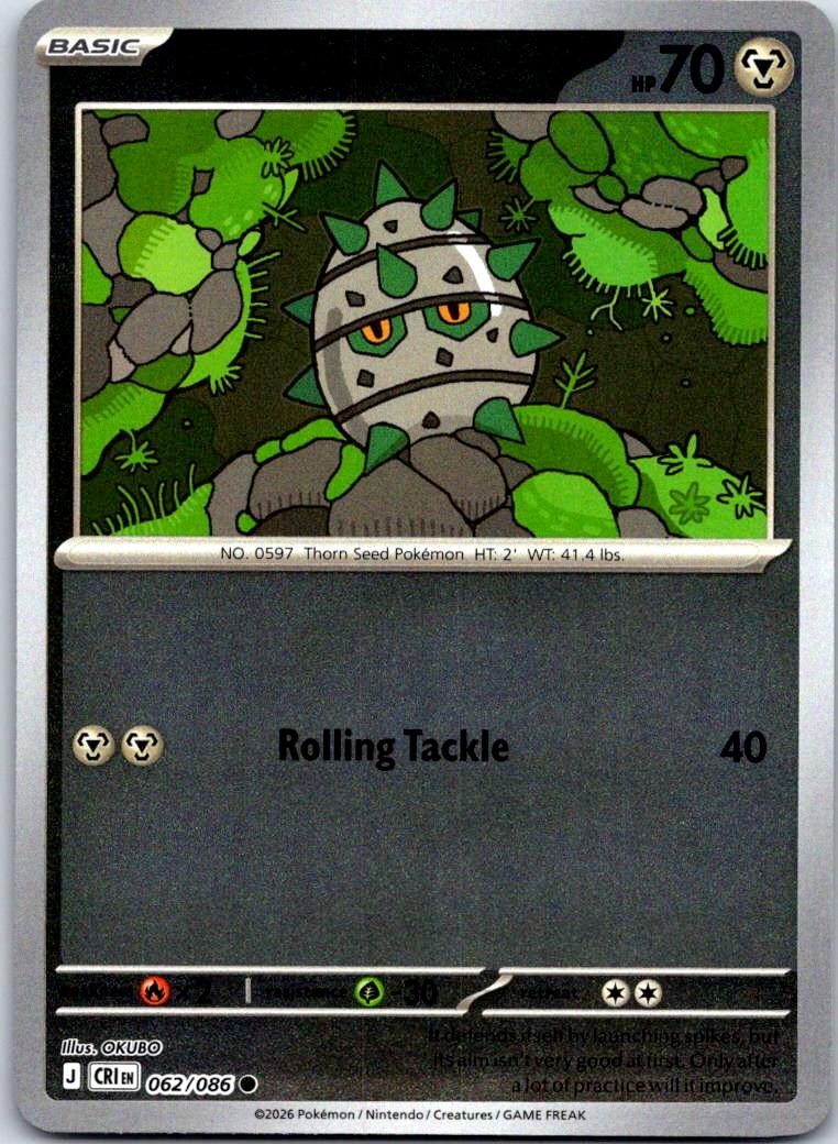 Ferroseed - 062/086 - Reverse Holo - CHAOS RISING - Pokemon - Common | AB01-21