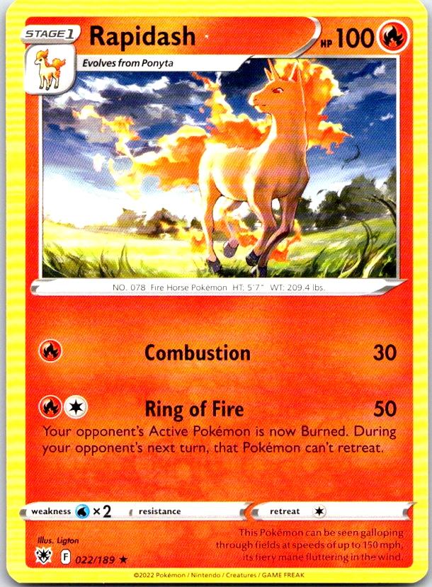Rapidash - 022/189 - - ASTRAL RADIANCE - Pokemon - Rare | AC19-2