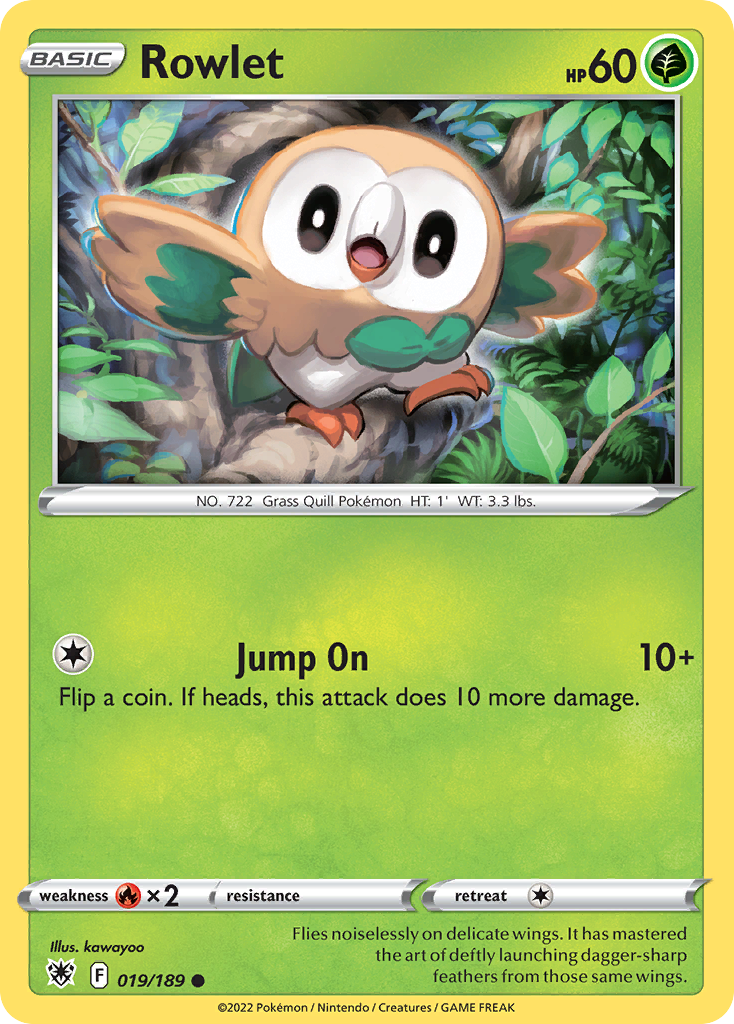 Rowlet - 019/189 - - ASTRAL RADIANCE - Pokemon - Common | AA21-57