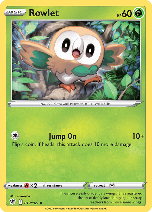 Rowlet - 019/189 - - ASTRAL RADIANCE - Pokemon - Common | AA21-57