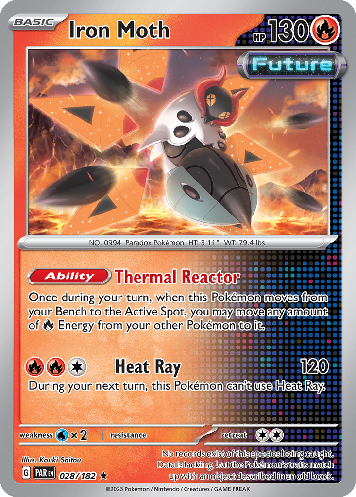 Iron Moth - 028/182 - Holo - PARADOX RIFT - Pokemon - Rare | AA38-10