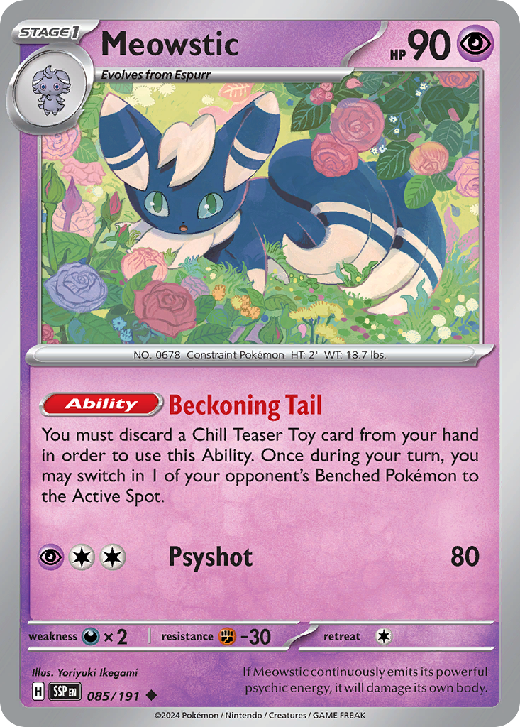 Meowstic - 085/191 - - SURGING SPARKS - Pokemon - Uncommon | AA46-36