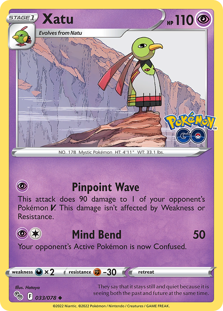 Xatu - 033/078 - Reverse Holo - POKEMON GO - Pokemon - Uncommon | AA119-9