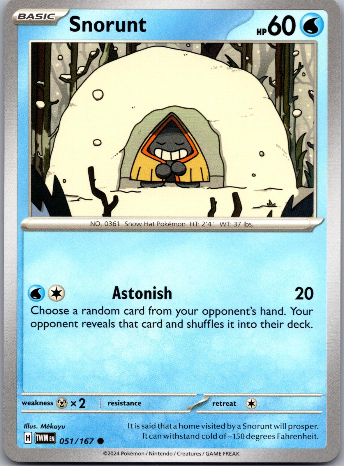 Snorunt - 051/167 - - TWILIGHT MASQUERADE - Pokemon - Common | AA85-8