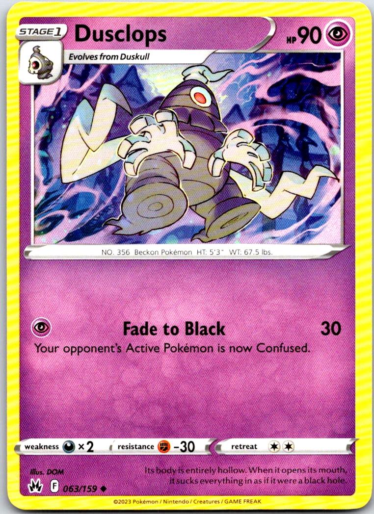 Dusclops - 063/159 - - CROWN ZENITH - Pokemon - Uncommon | AA102-21
