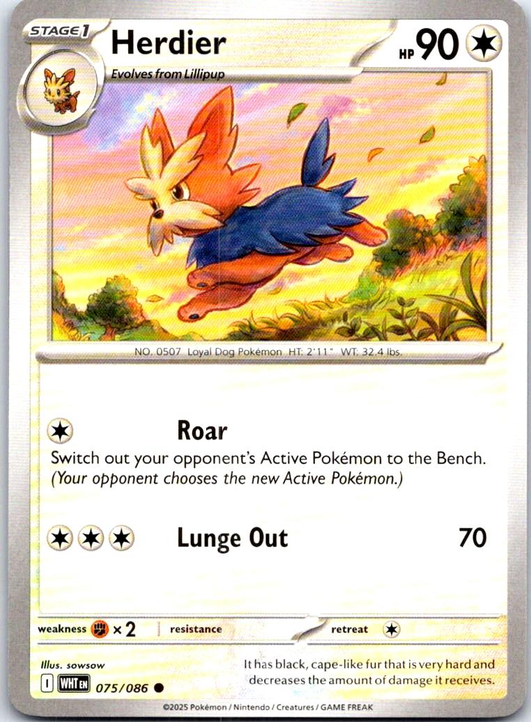 Herdier - 075/086 - - WHITE FLARE - Pokemon - Common | AB69-41