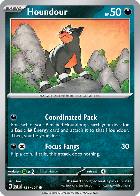 Houndour - 131/197 - - OBSIDIAN FLAMES - Pokemon - Common | AA06-87