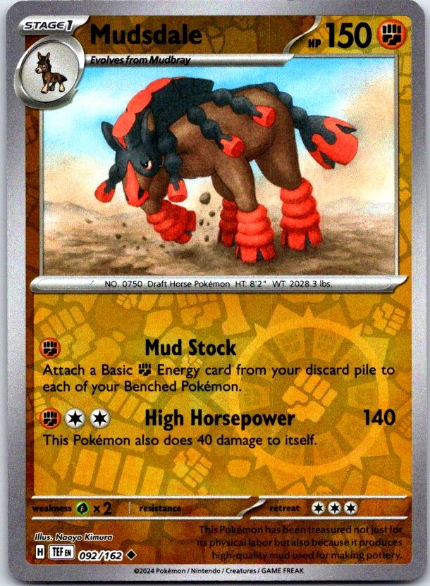 Mudsdale - 092/162 - Reverse Holo - TEMPORAL FORCES - Pokemon - | AC15-11