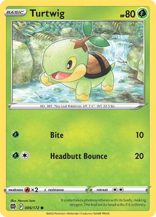 Turtwig - 006/172 - - BRILLIANT STARS - Pokemon - Common | AA02-12