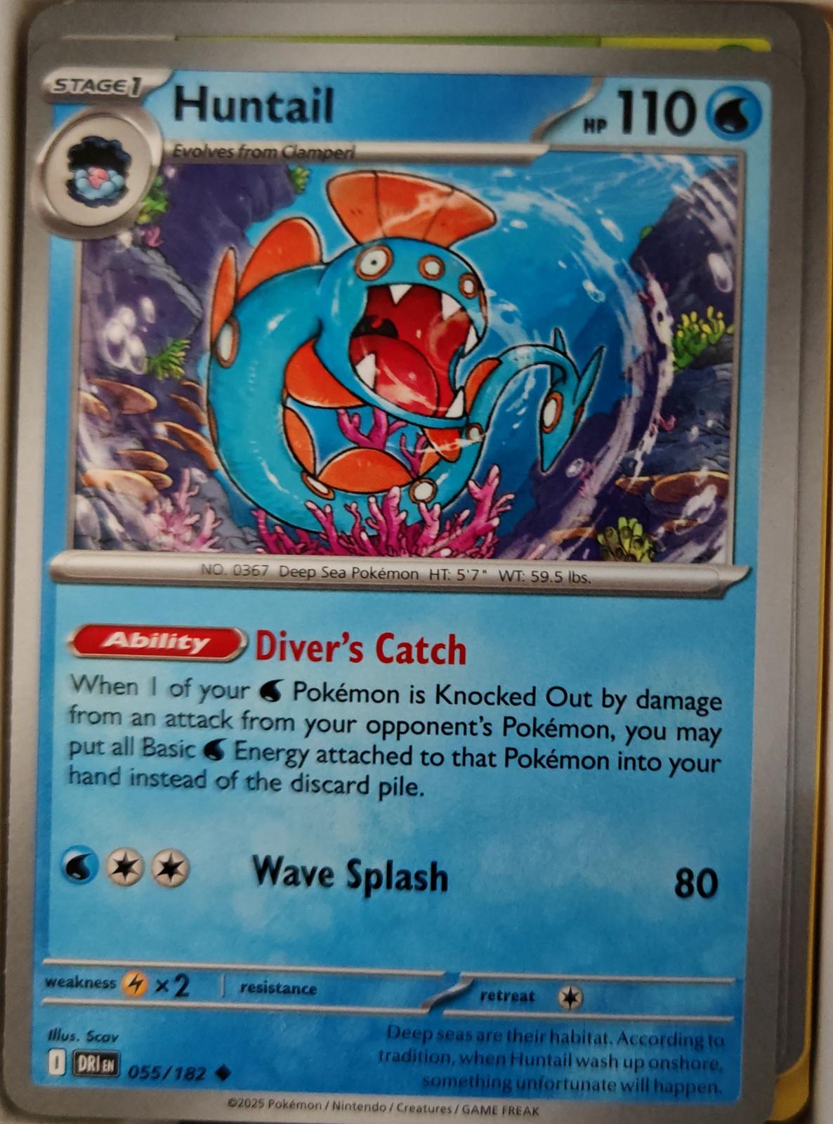 Huntail - 055/182 - - DESTINED RIVALS - Pokemon - Uncommon | AA23-57