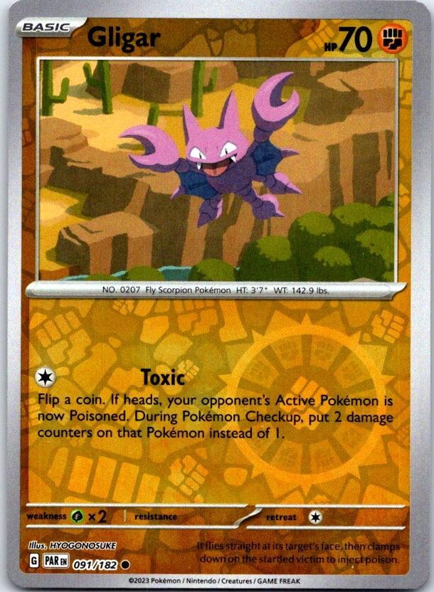 Gligar - 091/182 - Reverse Holo - PARADOX RIFT - Pokemon - Common | AC28-10