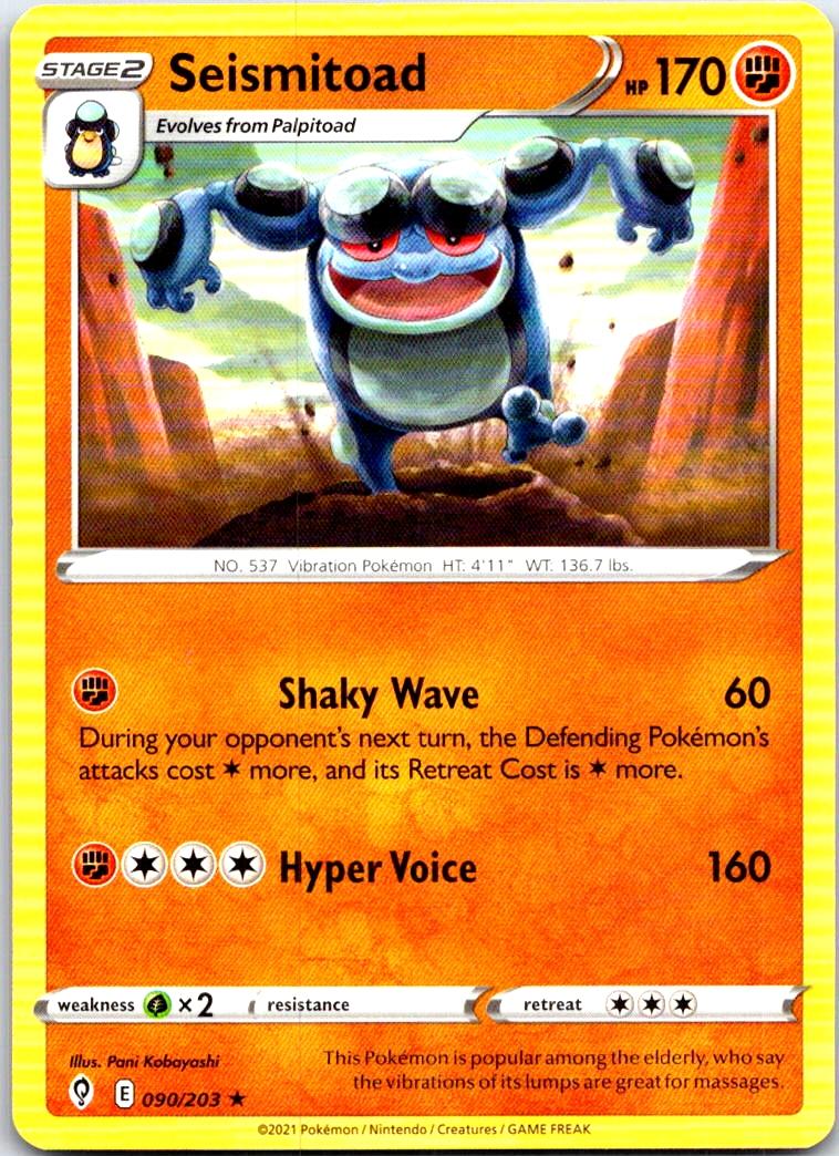 Seismitoad - 090/203 - - EVOLVING SKIES - Pokemon - Rare | AB35-35