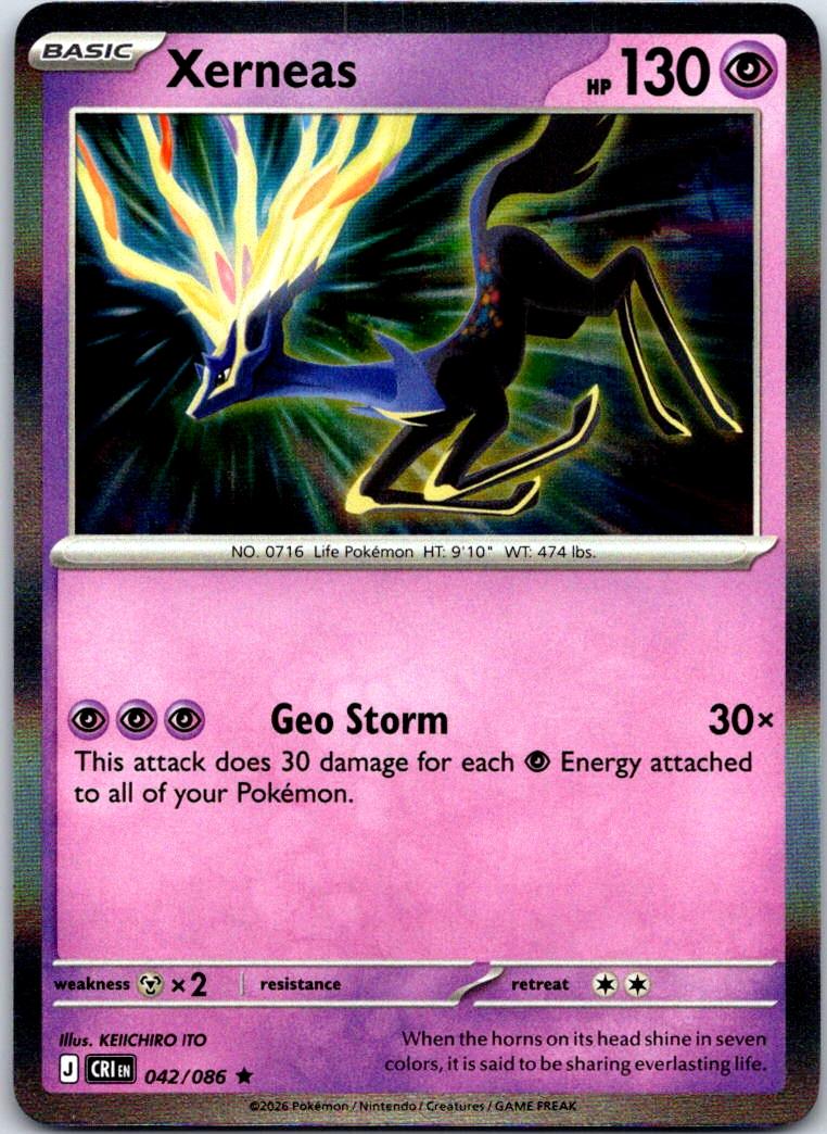 Xerneas - 042/086 - Holo - CHAOS RISING - Pokemon - Rare | AB06-34