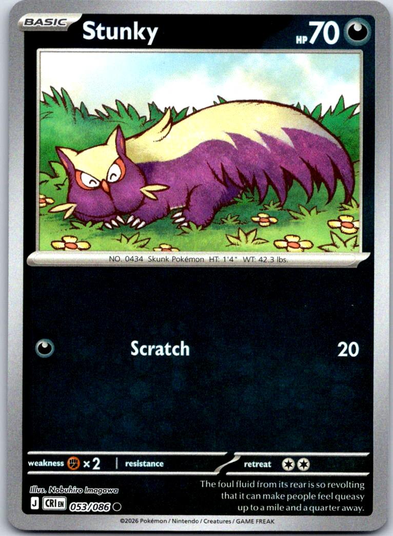 Stunky - 053/086 - Reverse Holo - CHAOS RISING - Pokemon - Common | AB01-40