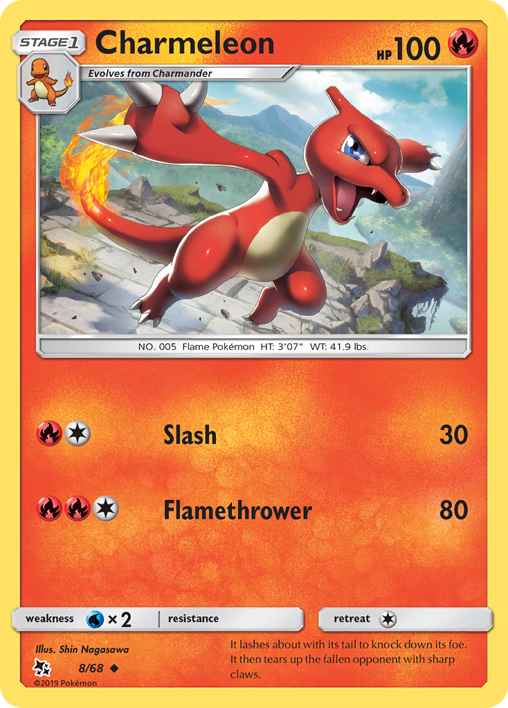 Charmeleon - 8/68 - - HIDDEN FATES - Pokemon - Uncommon | AA69-7