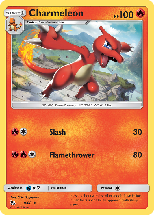 Charmeleon - 8/68 - - HIDDEN FATES - Pokemon - Uncommon | AA68-33