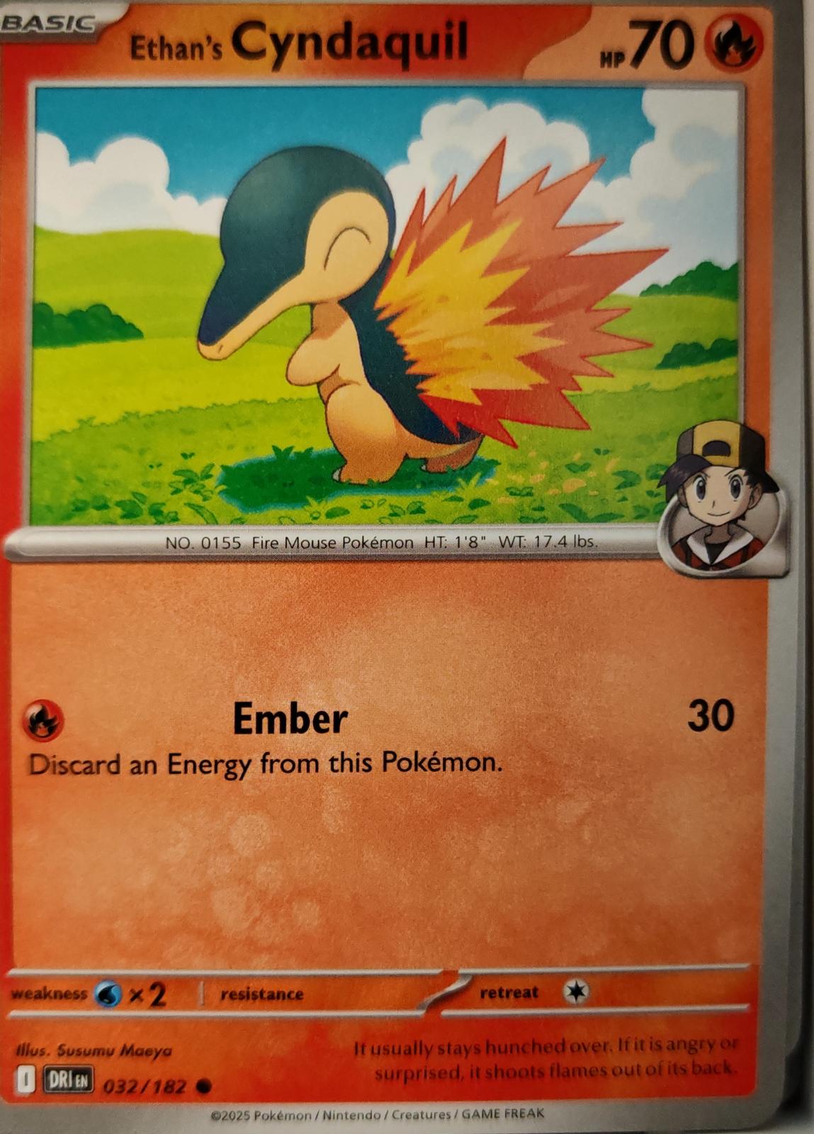 Ethan's Cyndaquil - 032/182 - - DESTINED RIVALS - Pokemon - Common | AA12-56
