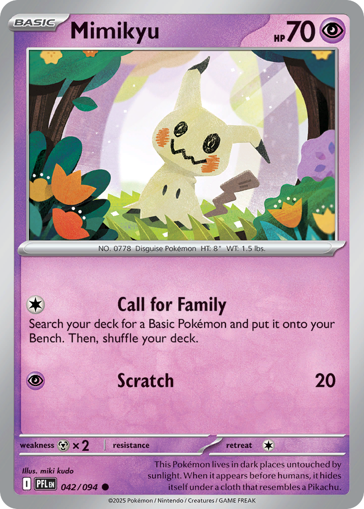 Mimikyu - 042/094 - - PHANTASMAL FLAMES - Pokemon - Common | AA12-6