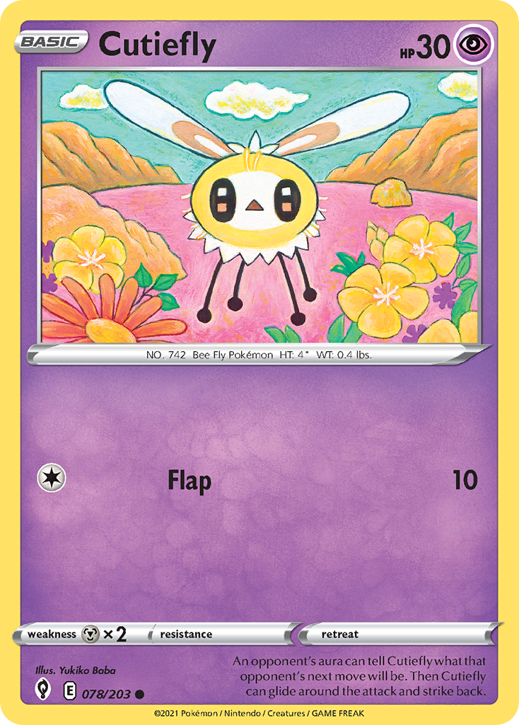 Cutiefly - 078/203 - - EVOLVING SKIES - Pokemon - Common | AA20-78