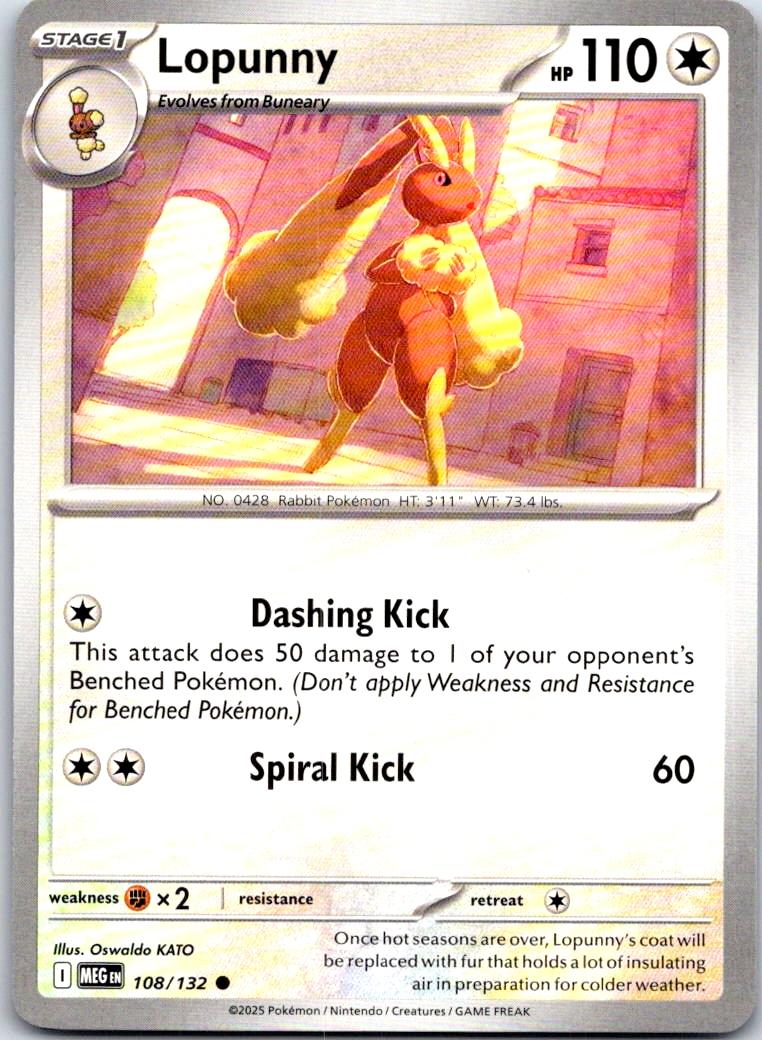 Lopunny - 108/132 - - MEGA EVOLUTION - Pokemon - Common | AA111-4