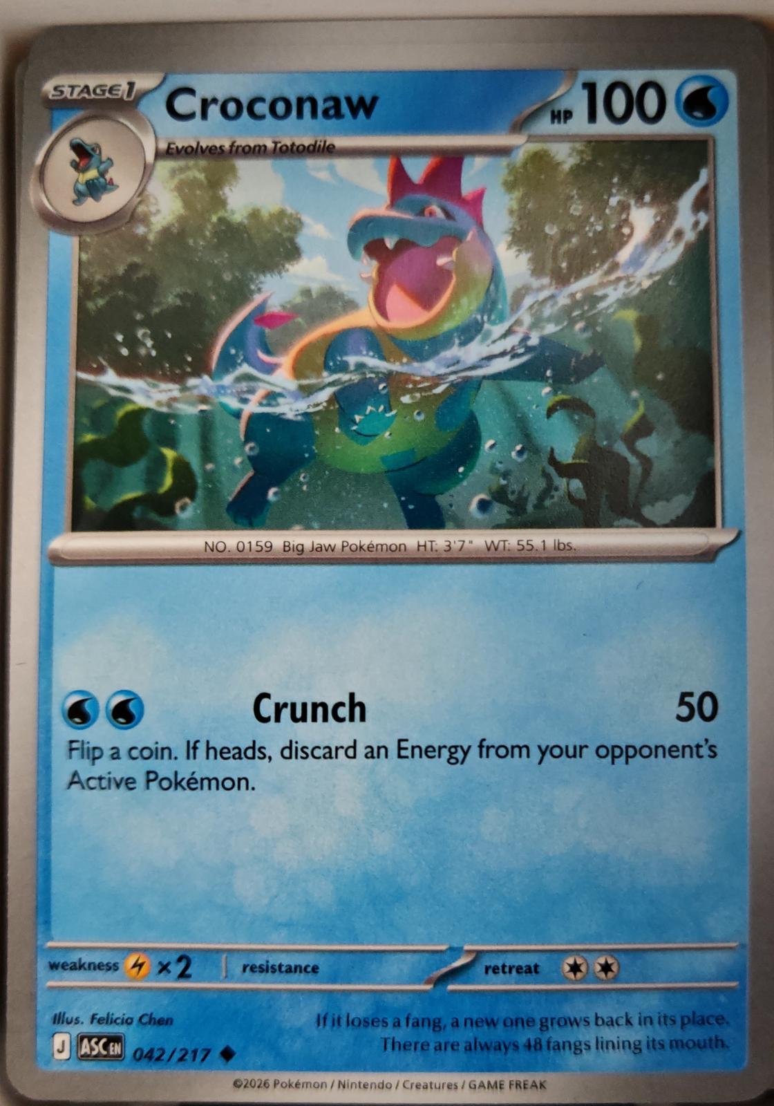 Croconaw - 042/217 - - ASCENDED HEROES - Pokemon - Uncommon | AA12-89