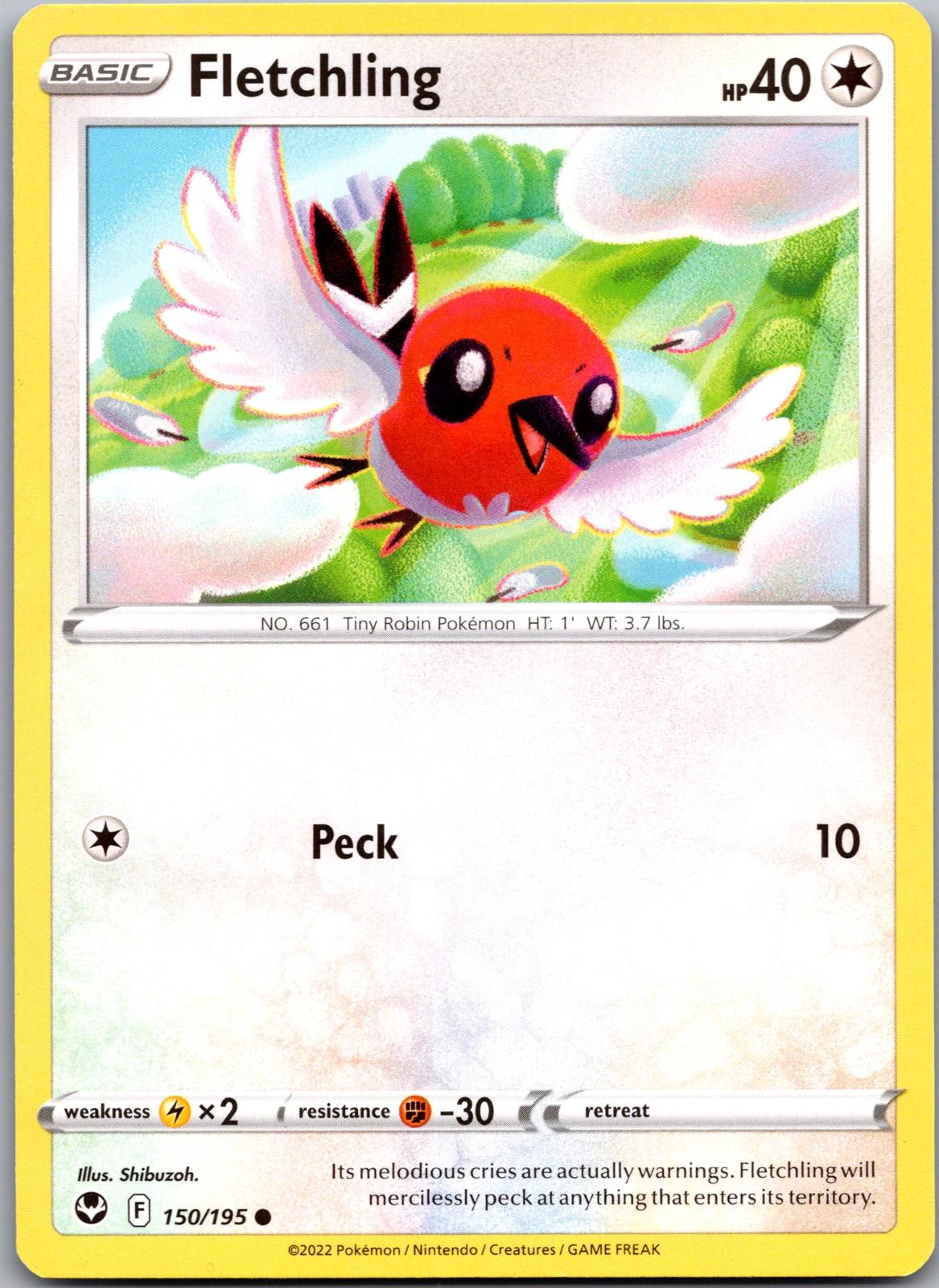 Fletchling - 150/195 - - SILVER TEMPEST - Pokemon - Common | AA91-18