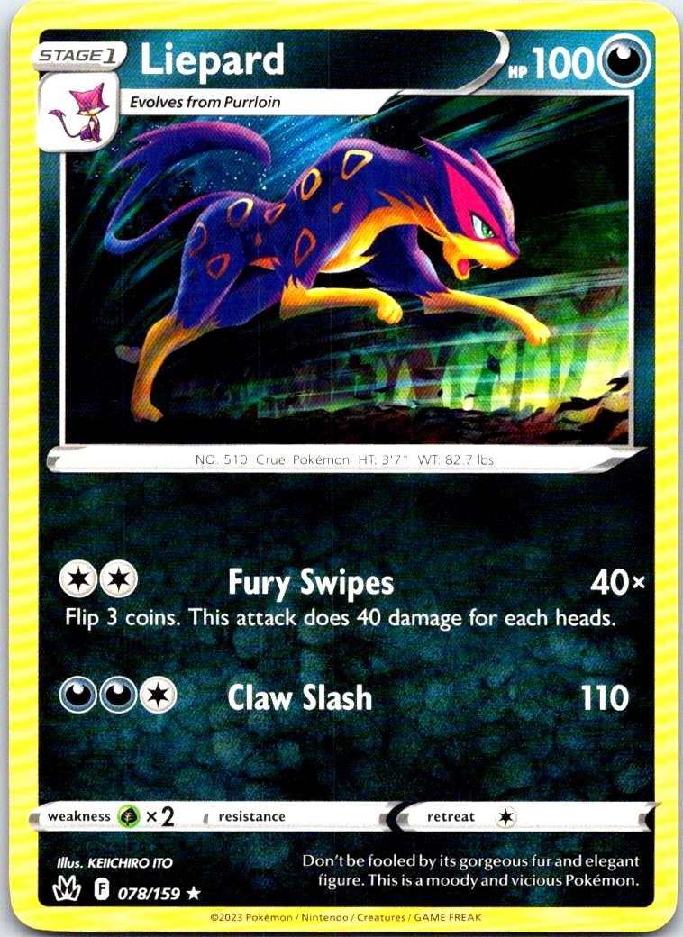 Liepard - 078/159 - - CROWN ZENITH - Pokemon - Rare | AB49-37
