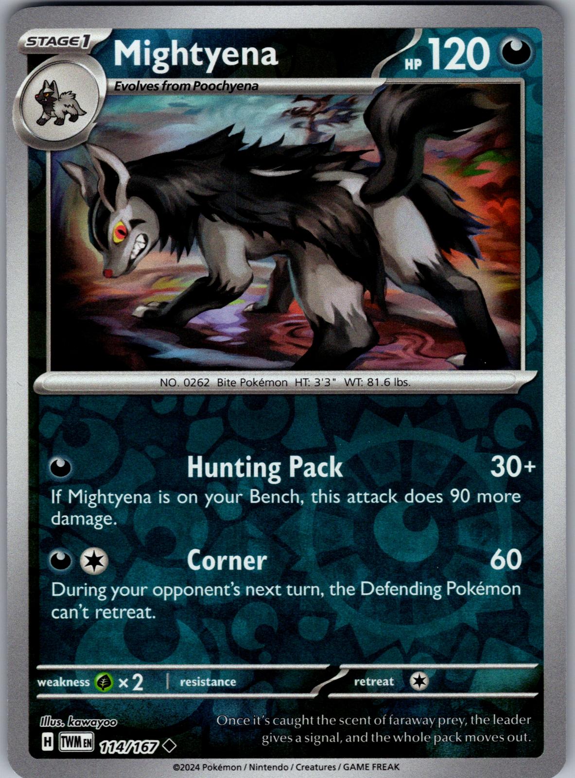 Mightyena - 114/167 - Reverse Holo - TWILIGHT MASQUERADE - Pokemon - | AA82-26