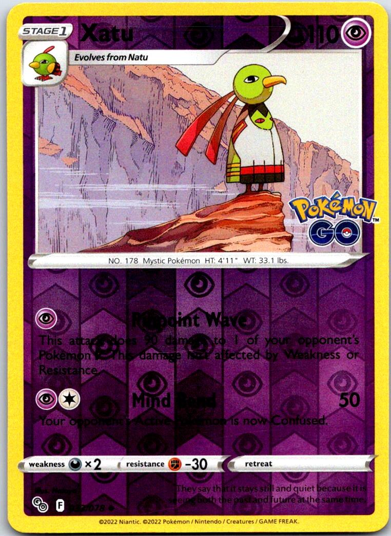 Xatu - 033/078 - Reverse Holo - POKEMON GO - Pokemon - Uncommon | AA119-9