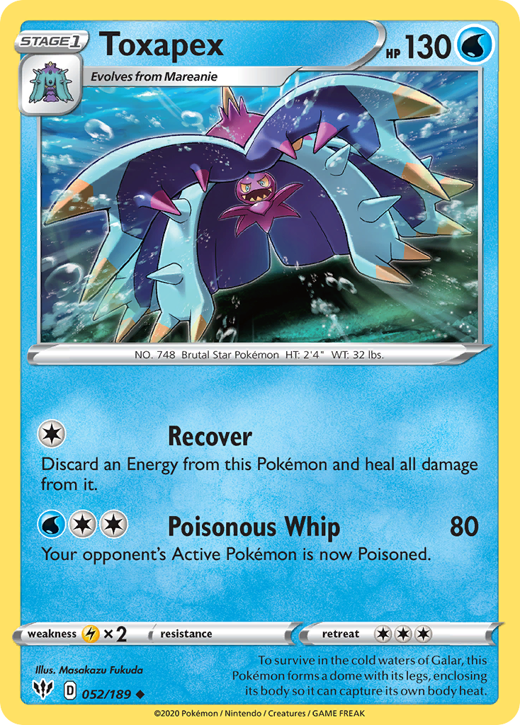 Toxapex - 052/189 - - DARKNESS ABLAZE - Pokemon - Uncommon | AA90-25