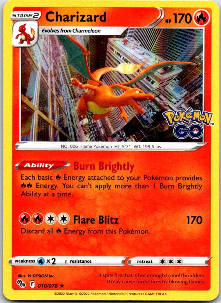 Charizard - 010/078 - Holo - POKEMON GO - Pokemon - Rare | AA120-11