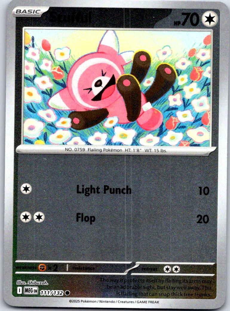 Stufful - 111/132 - Reverse Holo - MEGA EVOLUTION - Pokemon - Common | AB04-16
