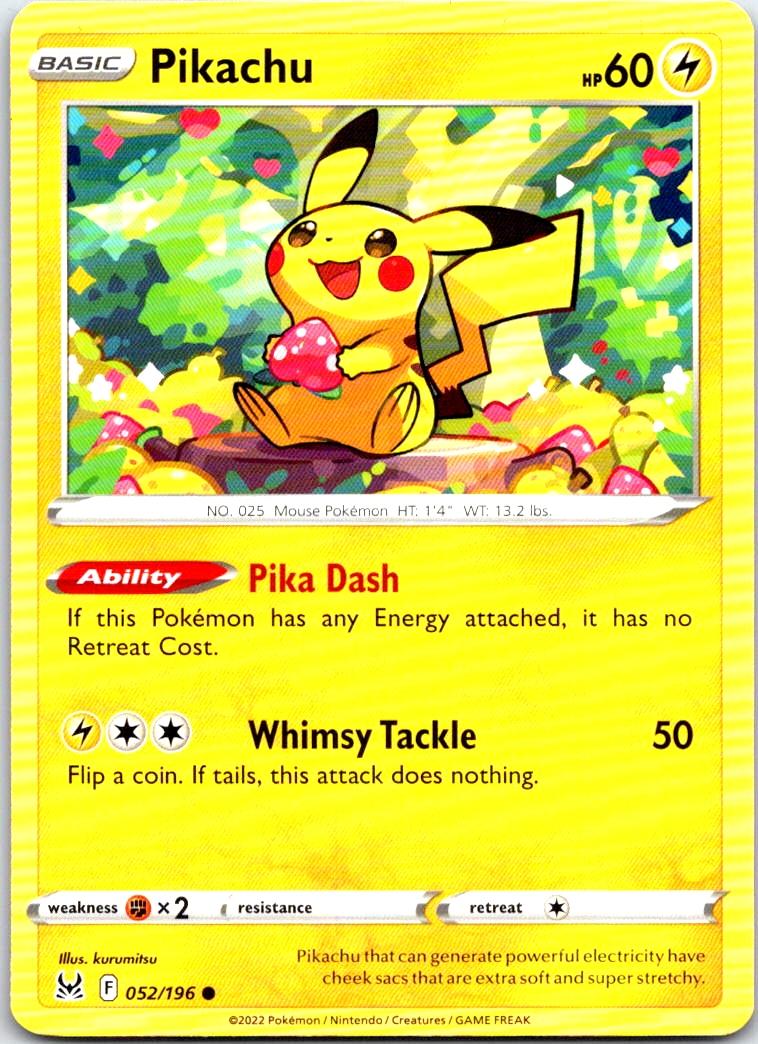 Pikachu - 052/196 - - LOST ORIGIN - Pokemon - Common | AB46-3