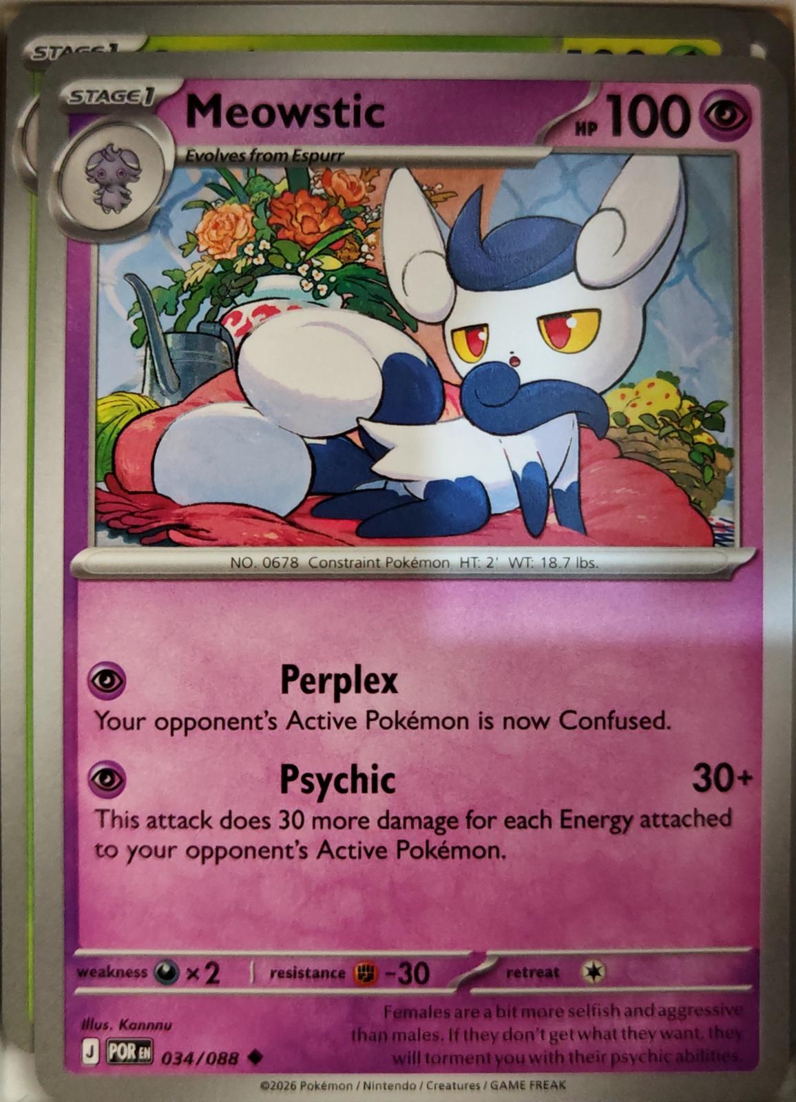 Meowstic - 034/088 - - PERFECT ORDER - Pokemon - Uncommon | AA05-11