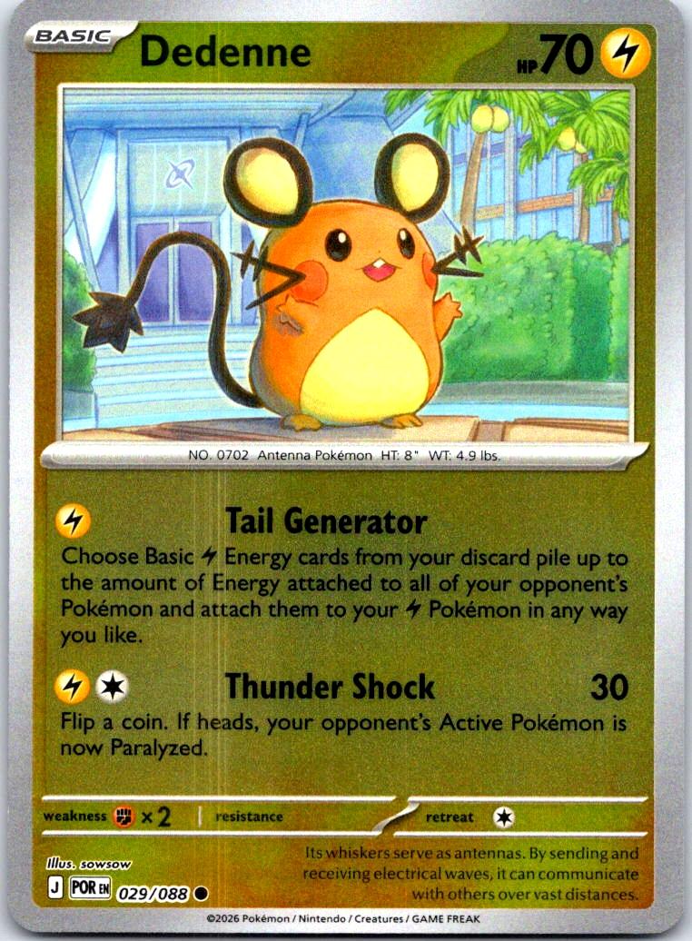 Dedenne - 029/088 - Reverse Holo - PERFECT ORDER - Pokemon - Common | AB42-34