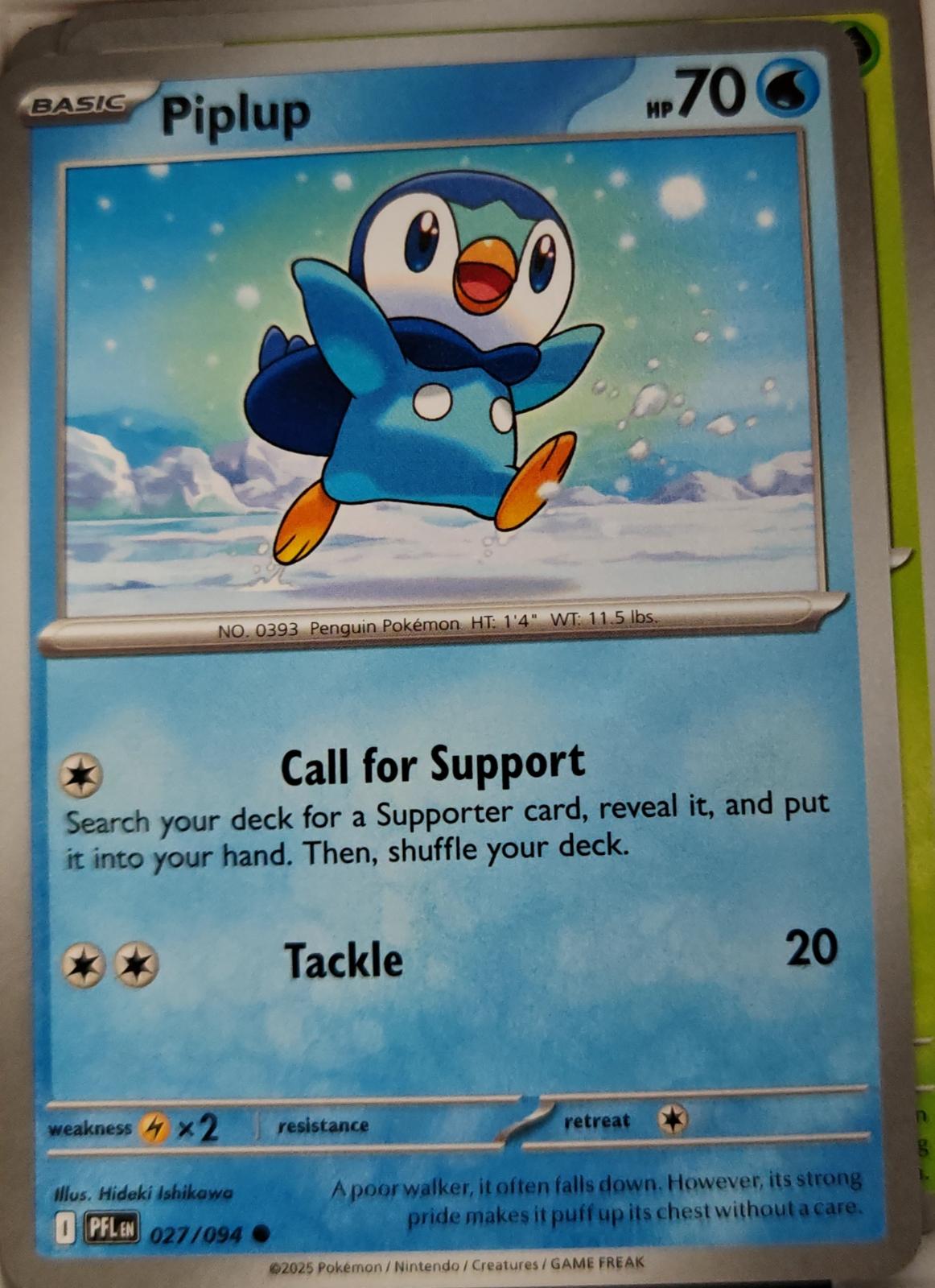 Piplup - 027/094 - - PHANTASMAL FLAMES - Pokemon - Common | AA08-10