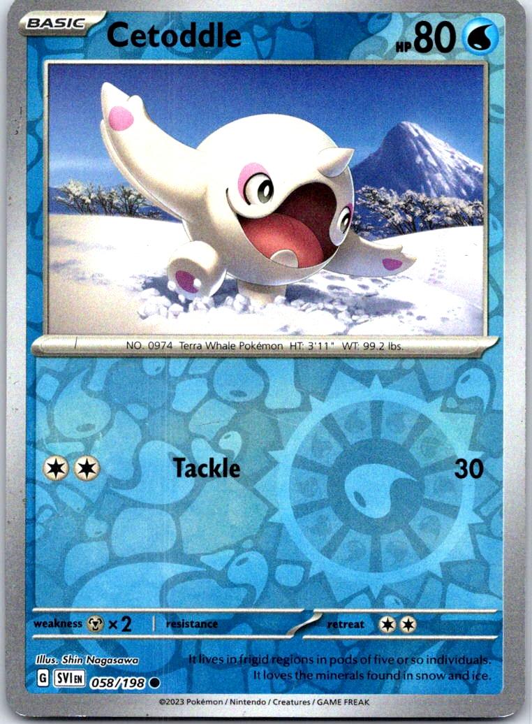 Cetoddle - 058/198 - Reverse Holo - SCARLET & VIOLET - Pokemon - | AB42-26